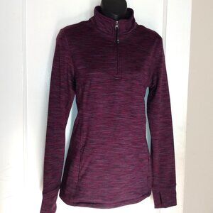 Kyodan Outdoor 1/4-Zip Fleece Pullover - Burgundy/Black Space Dye - Large